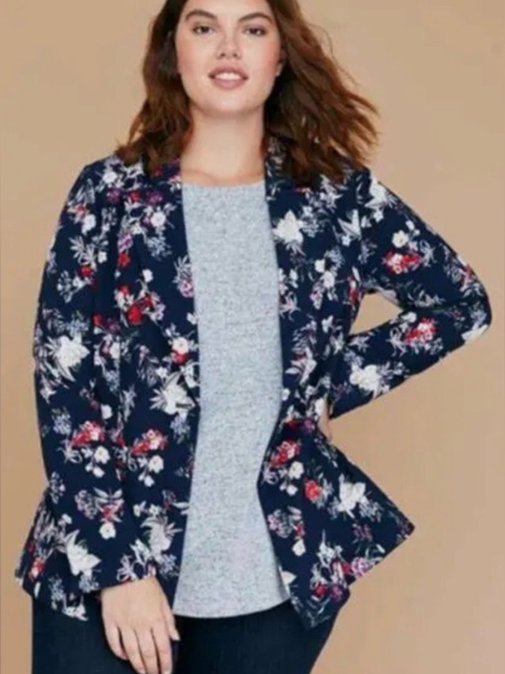 Lane Bryant the Bryant blazer floral feminine romantic office career workwear 22